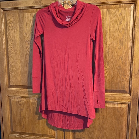 Cuddl Duds Scarlet Cowl Neck Tunic. EUC. - Picture 1 of 4
